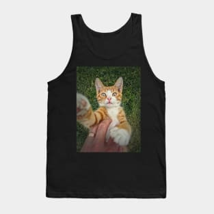 petting an orange tomcat Tank Top